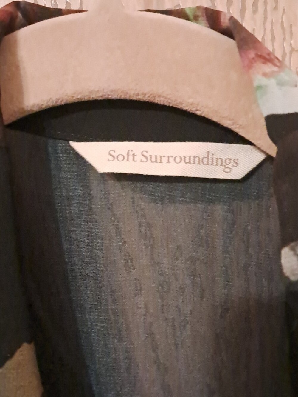 Soft Surroundings Black Floral Maxi Dress with Matching Duster - Picture 4 of 5